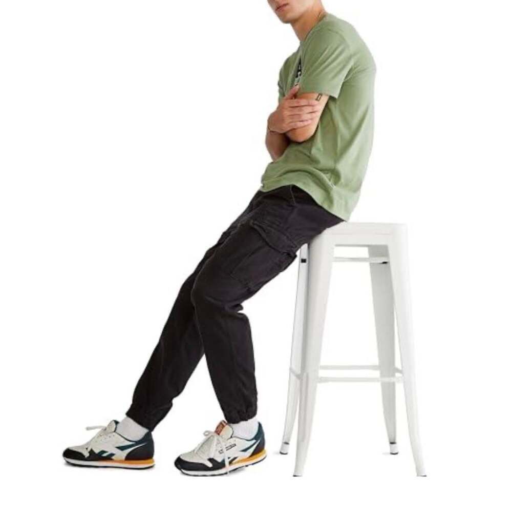 Aeropostale Men's Aero Cotton Twill Cargo Jogger Pants Black - Picture 2 of 9